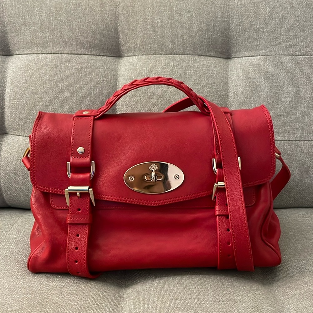 MULBERRY ALEXA | in Bright Red (Polished Buffalo Leather) ❤️